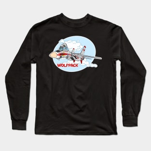 Tomcat Cartoon VF-1 Wolfpack Long Sleeve T-Shirt